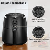 MF-TN35B Heißluft-Fritteuse, 3.5 Liter, 1.500 Watt, Schwarz